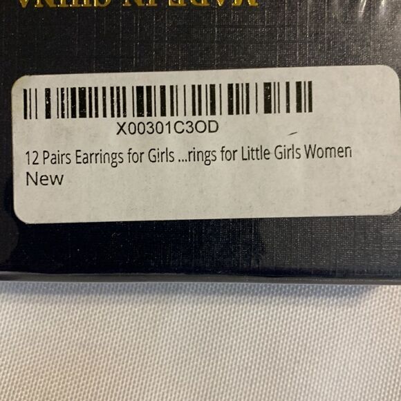 12 pairs earrings for little girls.  See dimes for size reference.  NEW - Picture 7 of 7
